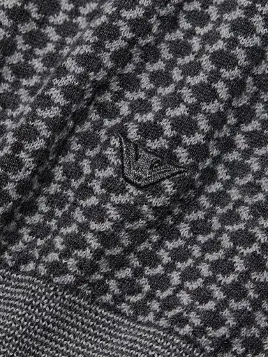 Emporio Armani Men's Geometric Wool Crewneck Sweater - Grey | Thumbnail 7 Emporio Armani Men's Geometric Wool Crewneck Sweater - Grey | Thumbnail 7