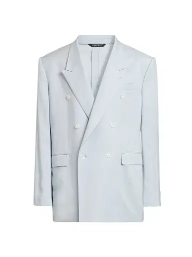 Dolce & Gabbana Men's Double-Breasted Peak-Lapel Blazer - Azzurro Polvere - Size 42 | Thumbnail 1 Dolce & Gabbana Men's Double-Breasted Peak-Lapel Blazer - Azzurro Polvere - Size 42 | Thumbnail 1
