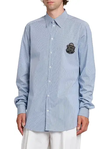 Dolce & Gabbana Men's Striped Cotton Poplin Oversized Shirt - Rigato | Thumbnail 4 Dolce & Gabbana Men's Striped Cotton Poplin Oversized Shirt - Rigato | Thumbnail 4
