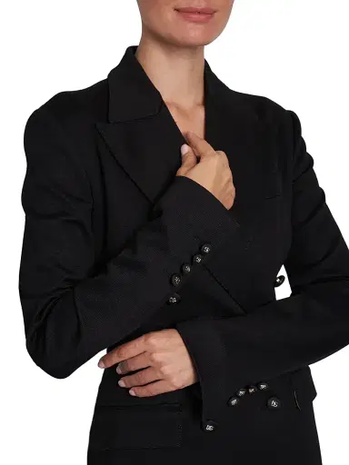 Dolce & Gabbana Women's Formfitting Double-Breasted Jacket - Nero | Thumbnail 6 Dolce & Gabbana Women's Formfitting Double-Breasted Jacket - Nero | Thumbnail 6