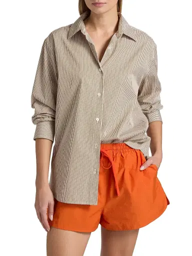 A.L.C. Women's Mason Striped Cotton Top - Pearl Aged Bronze | Thumbnail 3 A.L.C. Women's Mason Striped Cotton Top - Pearl Aged Bronze | Thumbnail 3
