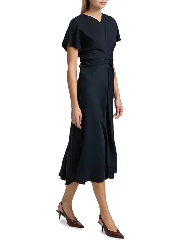 A.L.C. Women's Rem Ruched A-Line Midi-Dress - Night Blue - Size 0 | Thumbnail 2 A.L.C. Women's Rem Ruched A-Line Midi-Dress - Night Blue - Size 0 | Thumbnail 2