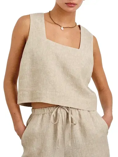 RAILS Women's Akira Linen Square-Neck Crop Top | Thumbnail 5 RAILS Women's Akira Linen Square-Neck Crop Top | Thumbnail 5