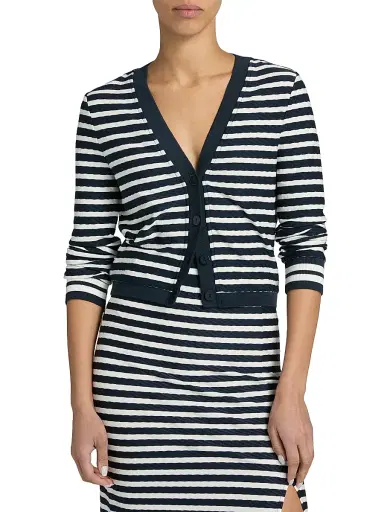 Ramy Brook Women's Raven Striped Cardigan - Navy Stripe | Thumbnail 3 Ramy Brook Women's Raven Striped Cardigan - Navy Stripe | Thumbnail 3