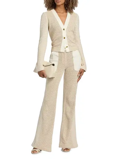 Ramy Brook Women's Huda Contrast-Trim Net Jacket - Sandstone Tweed | Thumbnail 2 Ramy Brook Women's Huda Contrast-Trim Net Jacket - Sandstone Tweed | Thumbnail 2