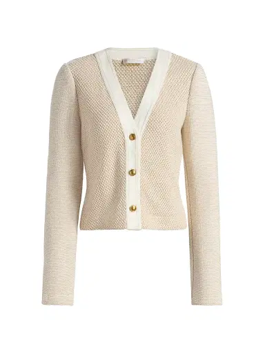 Ramy Brook Women's Huda Contrast-Trim Net Jacket - Sandstone Tweed | Thumbnail 1 Ramy Brook Women's Huda Contrast-Trim Net Jacket - Sandstone Tweed | Thumbnail 1