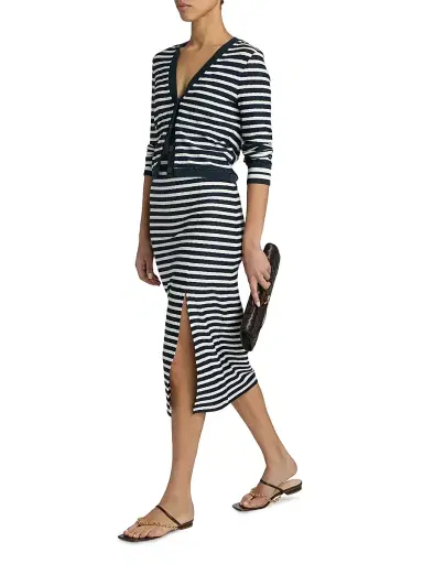 Ramy Brook Women's Venus Striped Midi-Skirt - Navy Stripe | Thumbnail 2 Ramy Brook Women's Venus Striped Midi-Skirt - Navy Stripe | Thumbnail 2
