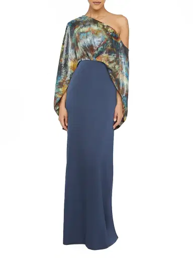Theia Women's Gisette Printed Satin One-Shoulder Gown - Metamorphosis | Thumbnail 2 Theia Women's Gisette Printed Satin One-Shoulder Gown - Metamorphosis | Thumbnail 2
