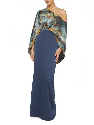 Theia Women's Gisette Printed Satin One-Shoulder Gown - Metamorphosis | Thumbnail 3 Theia Women's Gisette Printed Satin One-Shoulder Gown - Metamorphosis | Thumbnail 3