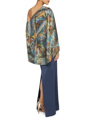 Theia Women's Gisette Printed Satin One-Shoulder Gown - Metamorphosis | Thumbnail 5 Theia Women's Gisette Printed Satin One-Shoulder Gown - Metamorphosis | Thumbnail 5