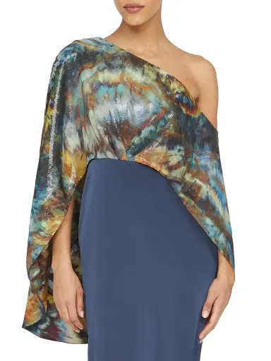 Theia Women's Gisette Printed Satin One-Shoulder Gown - Metamorphosis | Thumbnail 6 Theia Women's Gisette Printed Satin One-Shoulder Gown - Metamorphosis | Thumbnail 6