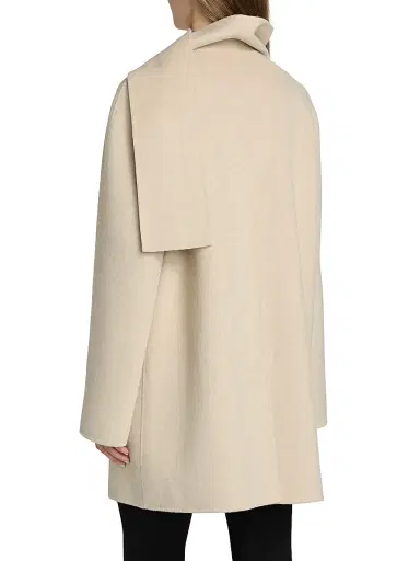 Proenza Schouler White Label Women's Brisa Draped Scarf Wool-Blend Coat - Off White | Thumbnail 5 Proenza Schouler White Label Women's Brisa Draped Scarf Wool-Blend Coat - Off White | Thumbnail 5