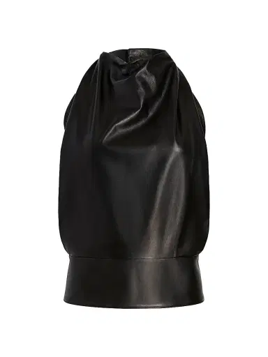 Proenza Schouler Women's Iza Leather Top - Black | Thumbnail 1 Proenza Schouler Women's Iza Leather Top - Black | Thumbnail 1