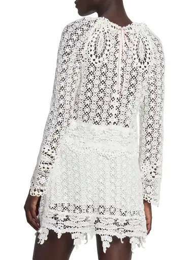 Isabel Marant Women's Hizene Lace Cotton Minidress - White | Thumbnail 5 Isabel Marant Women's Hizene Lace Cotton Minidress - White | Thumbnail 5