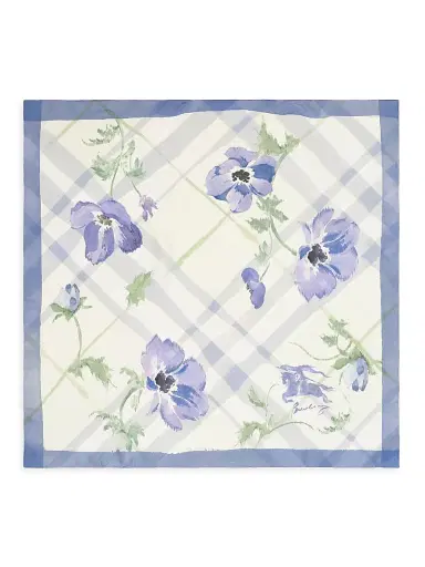Burberry Women's Check Watercolor Silk Scarf | Thumbnail 1 Burberry Women's Check Watercolor Silk Scarf | Thumbnail 1
