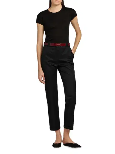 Tom Ford Women's Slim T Croc-Embossed Leather Belt | Thumbnail 2 Tom Ford Women's Slim T Croc-Embossed Leather Belt | Thumbnail 2