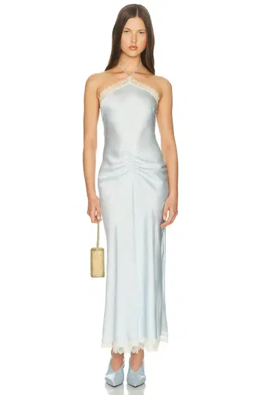 Helsa Viscose Satin Dress With Lace | Thumbnail 3 Helsa Viscose Satin Dress With Lace | Thumbnail 3