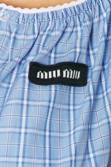 Miu Miu Cropped Check Blouse | Thumbnail 5 Miu Miu Cropped Check Blouse | Thumbnail 5