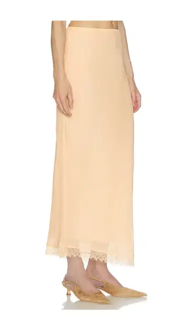 Helsa Viscose Satin Slip Skirt With Lace | Thumbnail 2 Helsa Viscose Satin Slip Skirt With Lace | Thumbnail 2