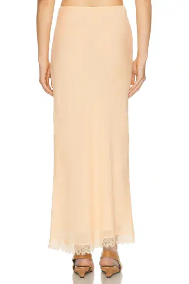 Helsa Viscose Satin Slip Skirt With Lace | Thumbnail 6 Helsa Viscose Satin Slip Skirt With Lace | Thumbnail 6