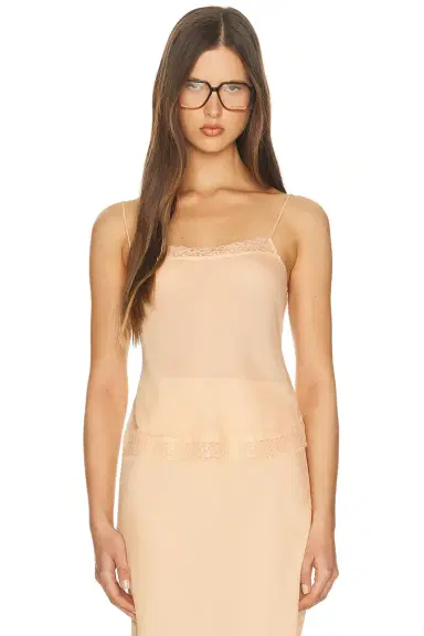 Helsa Viscose Satin Cami With Lace | Thumbnail 3 Helsa Viscose Satin Cami With Lace | Thumbnail 3