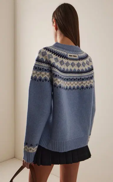 Miu Miu Fairisle Wool Sweater | Thumbnail 4 Miu Miu Fairisle Wool Sweater | Thumbnail 4