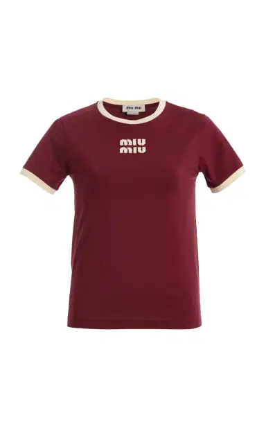 Miu Miu Cotton Jersey T-Shirt | Thumbnail 7 Miu Miu Cotton Jersey T-Shirt | Thumbnail 7
