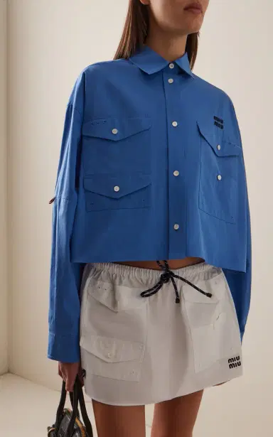 Miu Miu Cotton-Poplin Shirt Jacket | Thumbnail 2 Miu Miu Cotton-Poplin Shirt Jacket | Thumbnail 2