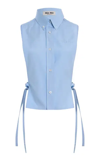 Miu Miu Cotton Poplin Top | Thumbnail 7 Miu Miu Cotton Poplin Top | Thumbnail 7
