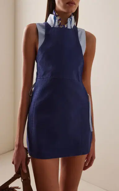 Miu Miu Cotton Gabardine Mini Dress | Thumbnail 5 Miu Miu Cotton Gabardine Mini Dress | Thumbnail 5