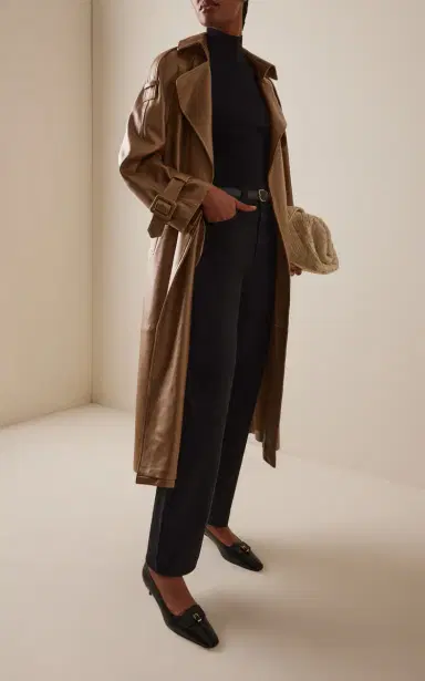 Nour Hammour Claudia Leather Trench Coat | Thumbnail 2 Nour Hammour Claudia Leather Trench Coat | Thumbnail 2