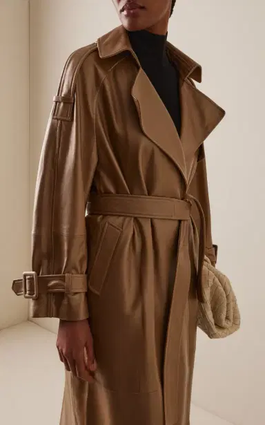 Nour Hammour Claudia Leather Trench Coat | Thumbnail 3 Nour Hammour Claudia Leather Trench Coat | Thumbnail 3