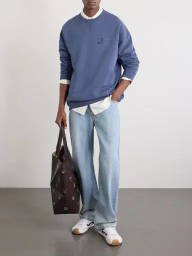 Loewe Logo-Embroidered Printed Cotton-Jersey Sweatshirt - Men | Thumbnail 2 Loewe Logo-Embroidered Printed Cotton-Jersey Sweatshirt - Men | Thumbnail 2