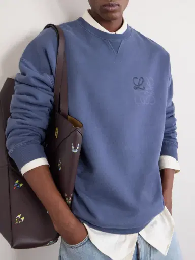Loewe Logo-Embroidered Printed Cotton-Jersey Sweatshirt - Men | Thumbnail 5 Loewe Logo-Embroidered Printed Cotton-Jersey Sweatshirt - Men | Thumbnail 5