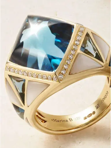 Marina B 18-karat Gold Topaz, Diamond And Mother-of-pearl Ring | Thumbnail 5 Marina B 18-karat Gold Topaz, Diamond And Mother-of-pearl Ring | Thumbnail 5