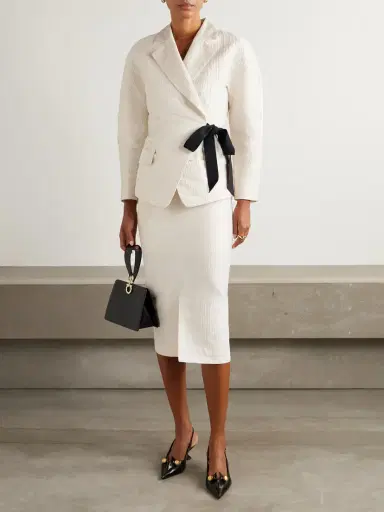 Lanvin Draped Satin-jacquard Midi Skirt | Thumbnail 2 Lanvin Draped Satin-jacquard Midi Skirt | Thumbnail 2