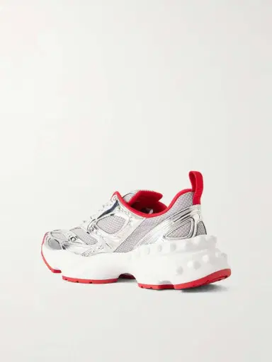 Christian Louboutin So Flo Metallic Leather-trimmed Mesh Sneakers | Thumbnail 3 Christian Louboutin So Flo Metallic Leather-trimmed Mesh Sneakers | Thumbnail 3