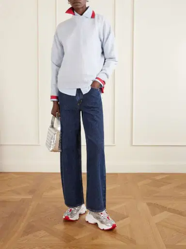Christian Louboutin So Flo Metallic Leather-trimmed Mesh Sneakers | Thumbnail 4 Christian Louboutin So Flo Metallic Leather-trimmed Mesh Sneakers | Thumbnail 4