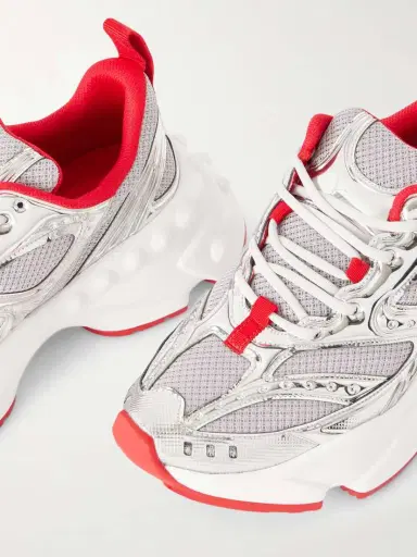 Christian Louboutin So Flo Metallic Leather-trimmed Mesh Sneakers | Thumbnail 5 Christian Louboutin So Flo Metallic Leather-trimmed Mesh Sneakers | Thumbnail 5