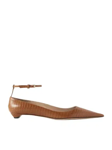 Tom Ford Snake-effect Leather Point-toe Ballet Flats | Thumbnail 1 Tom Ford Snake-effect Leather Point-toe Ballet Flats | Thumbnail 1