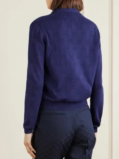Gucci Perforated Silk-blend Cardigan | Thumbnail 4 Gucci Perforated Silk-blend Cardigan | Thumbnail 4