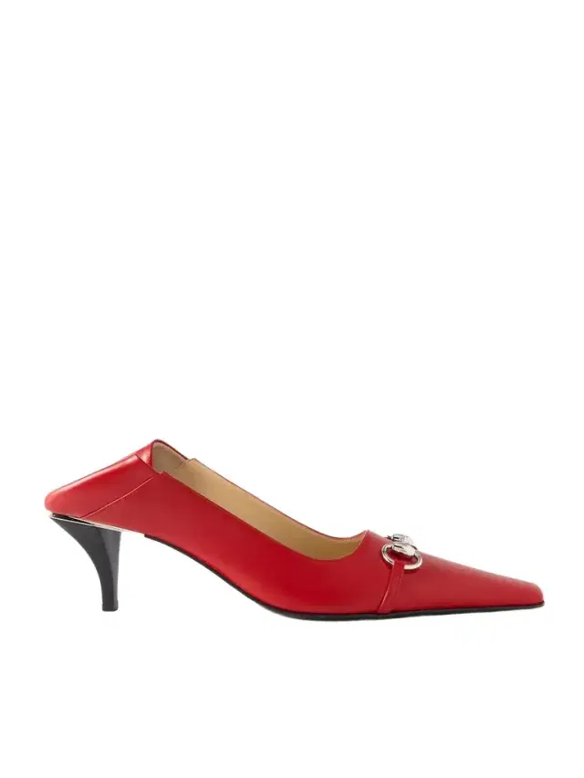 Vittoria Collapsible-heel Horsebit-embellished Leather Pumps Vittoria Collapsible-heel Horsebit-embellished Leather Pumps