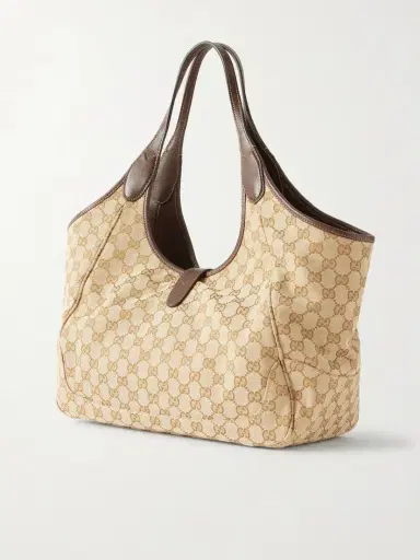 Gucci Mercato Medium Leather-trimmed Canvas-jacquard Shoulder Bag | Thumbnail 4 Gucci Mercato Medium Leather-trimmed Canvas-jacquard Shoulder Bag | Thumbnail 4