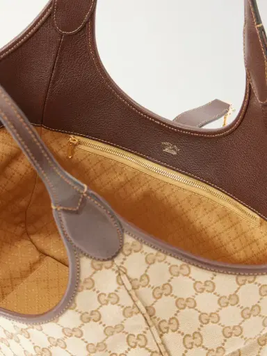 Gucci Mercato Medium Leather-trimmed Canvas-jacquard Shoulder Bag | Thumbnail 6 Gucci Mercato Medium Leather-trimmed Canvas-jacquard Shoulder Bag | Thumbnail 6