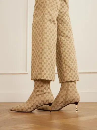 Gucci Bombshell Canvas-jacquard Ankle Boots | Thumbnail 2 Gucci Bombshell Canvas-jacquard Ankle Boots | Thumbnail 2
