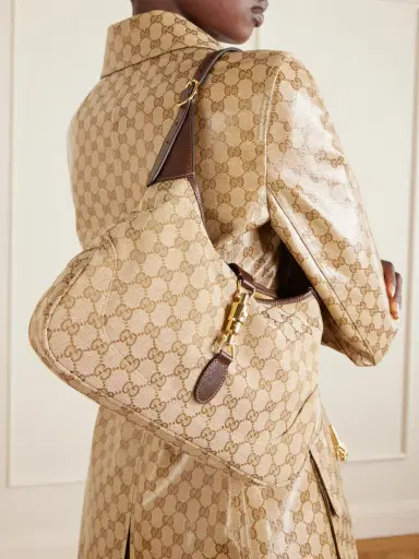 Gucci Jackie 1961 Medium Leather-trimmed Canvas-jacquard Shoulder Bag | Thumbnail 2 Gucci Jackie 1961 Medium Leather-trimmed Canvas-jacquard Shoulder Bag | Thumbnail 2