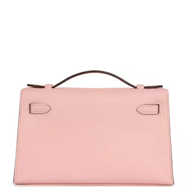 HERMÈS Hermes Kelly Pochette Rose Sakura Swift Palladium Hardware | Thumbnail 4 HERMÈS Hermes Kelly Pochette Rose Sakura Swift Palladium Hardware | Thumbnail 4