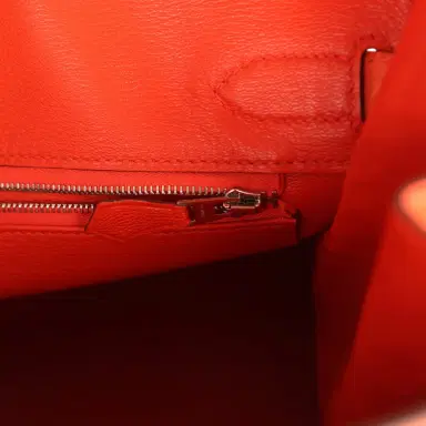 HERMÈS Pre-owned Hermes Birkin 30 Orange Poppy Matte Alligator Palladium Hardware | Thumbnail 9 HERMÈS Pre-owned Hermes Birkin 30 Orange Poppy Matte Alligator Palladium Hardware | Thumbnail 9
