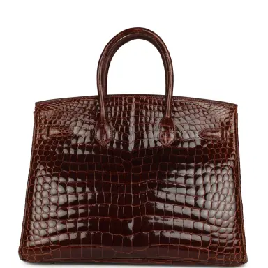 HERMÈS Pre-owned Hermes Birkin 35 Miel Shiny Porosus Crocodile Gold Hardware | Thumbnail 4 HERMÈS Pre-owned Hermes Birkin 35 Miel Shiny Porosus Crocodile Gold Hardware | Thumbnail 4