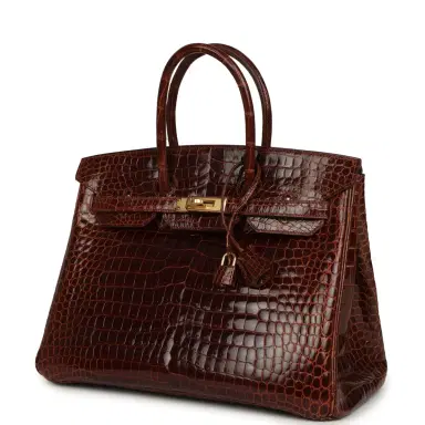 HERMÈS Pre-owned Hermes Birkin 35 Miel Shiny Porosus Crocodile Gold Hardware | Thumbnail 5 HERMÈS Pre-owned Hermes Birkin 35 Miel Shiny Porosus Crocodile Gold Hardware | Thumbnail 5